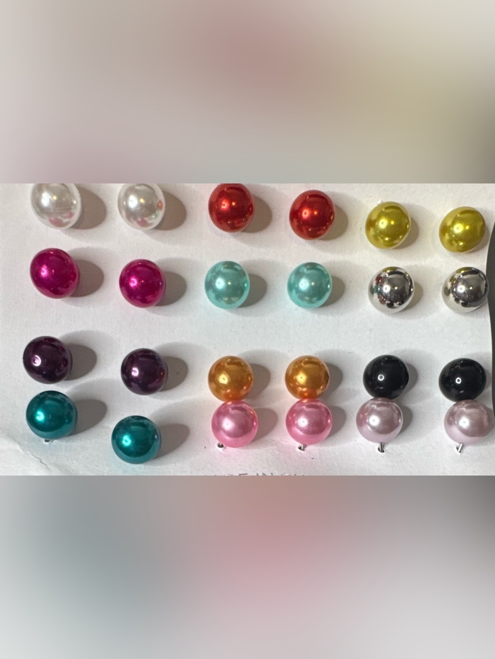 Colorful Pearl Stud Earring Set pastel 12 pairs cute summer variety assorted